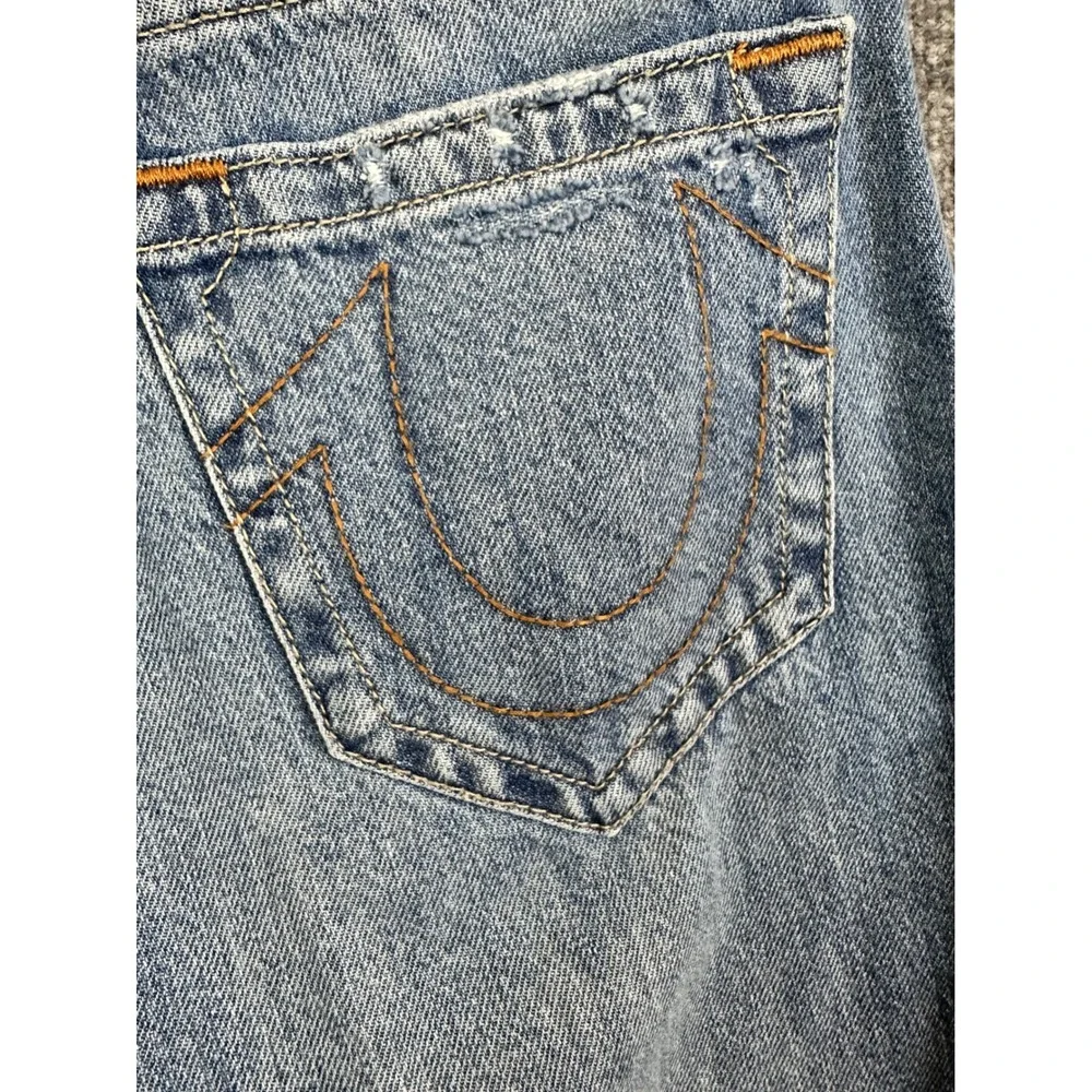 True Religion Ricky Relaxed Straight Distressed Jeans Size 31